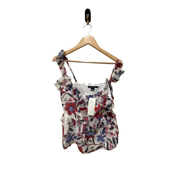 French Connection Aden Bai Lurex Frill Cami Top‎ Size 4 - Picture 4 of 5